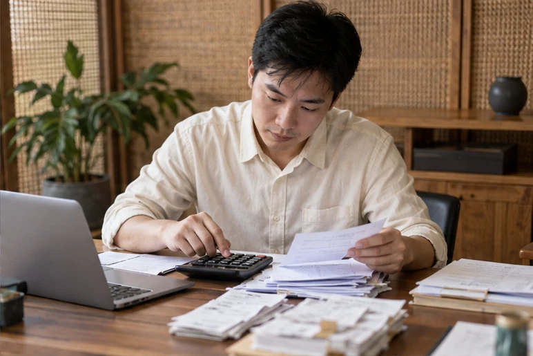 整理企业票据与日常账务资料的服务场景示意