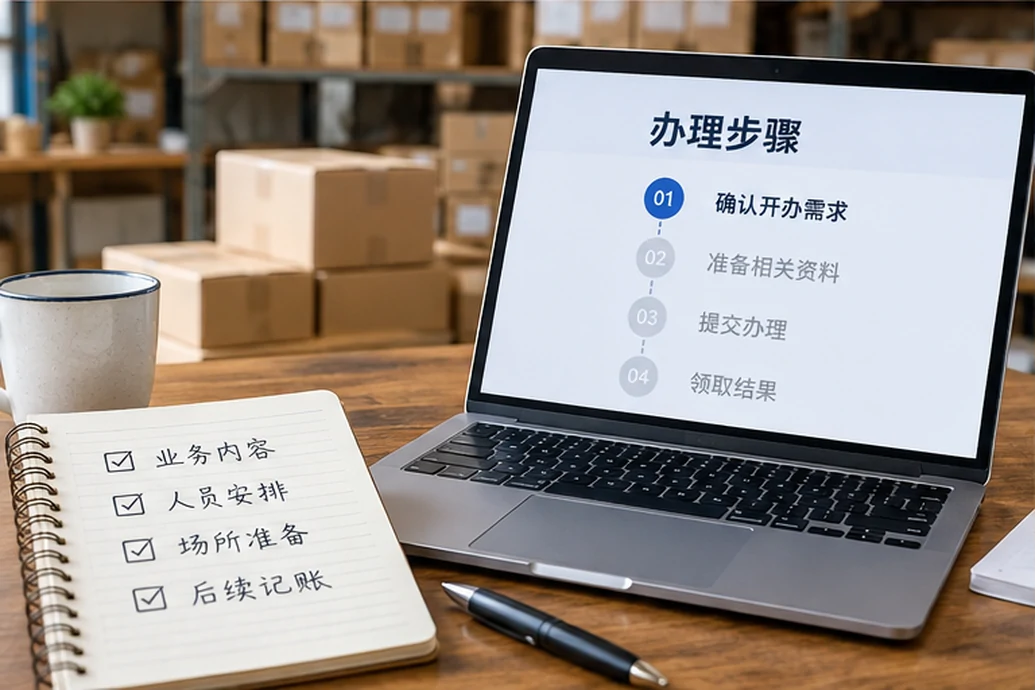 创业者一起整理开办计划的服务场景示意