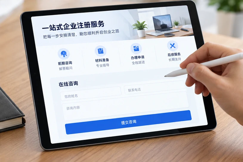 企业网站展示业务与服务信息的场景示意