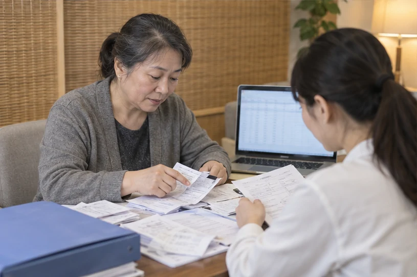 整理企业票据与日常账务资料的服务场景示意