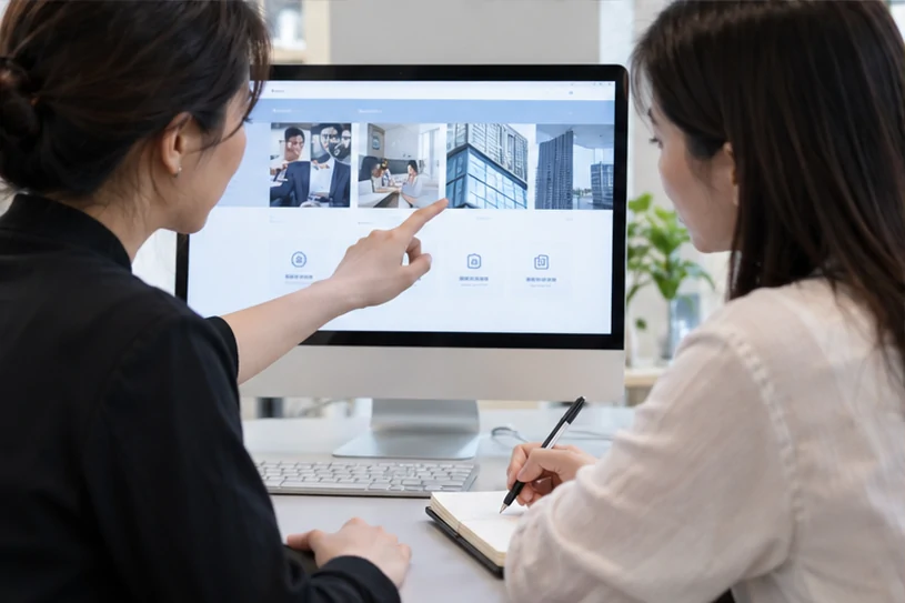 企业网站展示业务与服务信息的场景示意