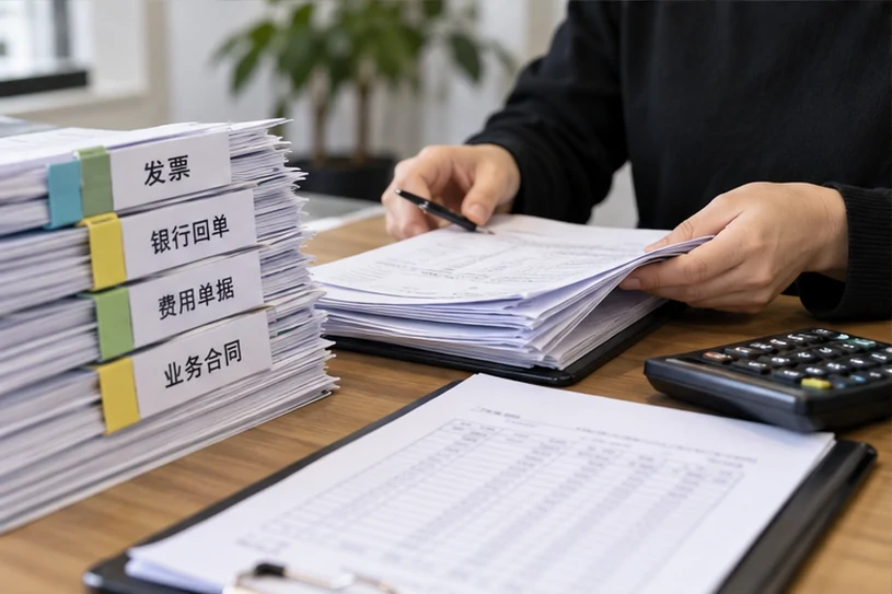 整理企业票据与日常账务资料的服务场景示意