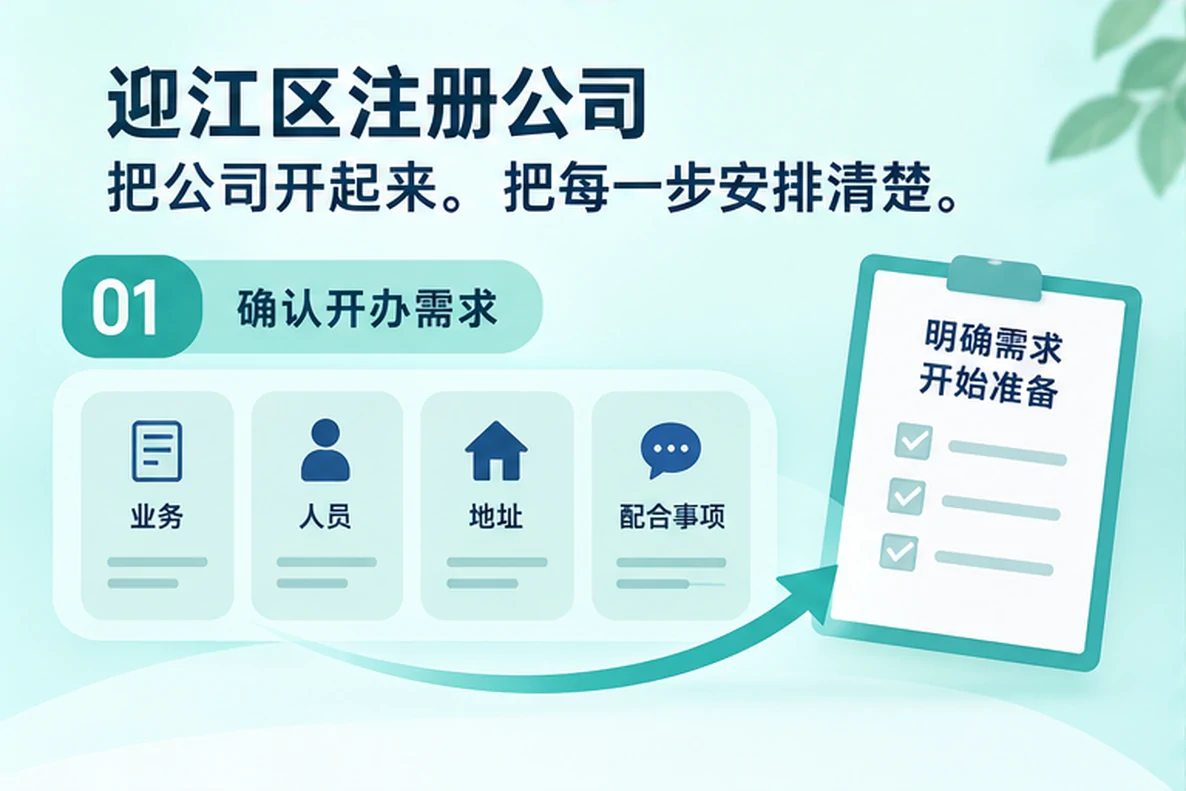 核对注册公司资料与办理事项的服务场景示意