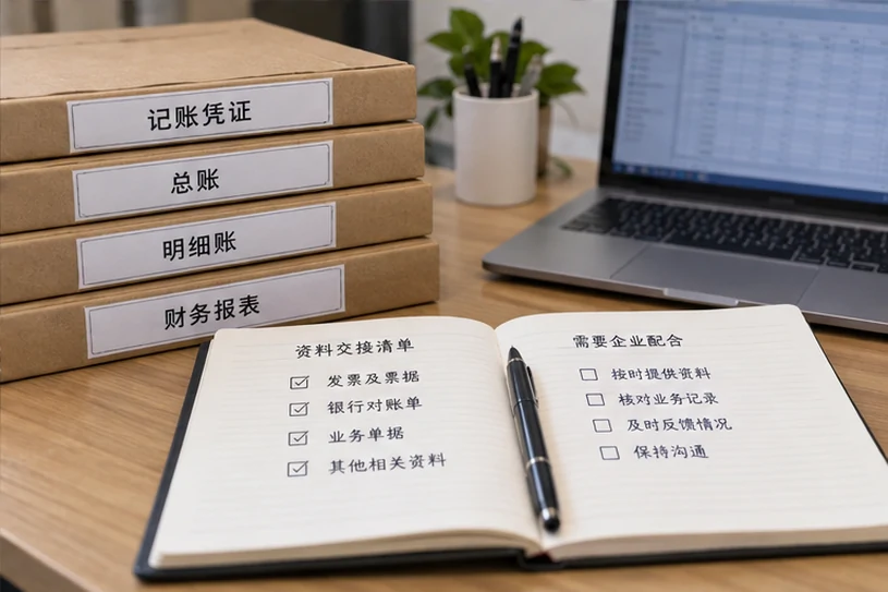 整理企业票据与日常账务资料的服务场景示意