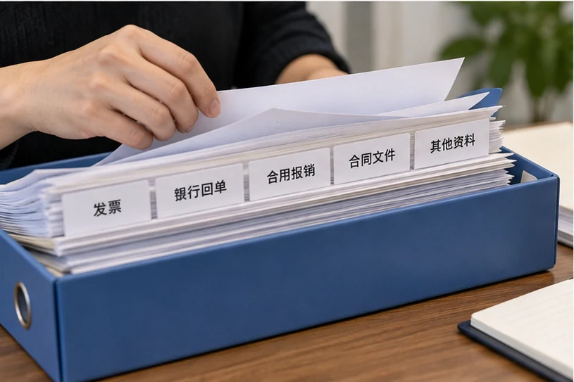 整理企业票据与日常账务资料的服务场景示意
