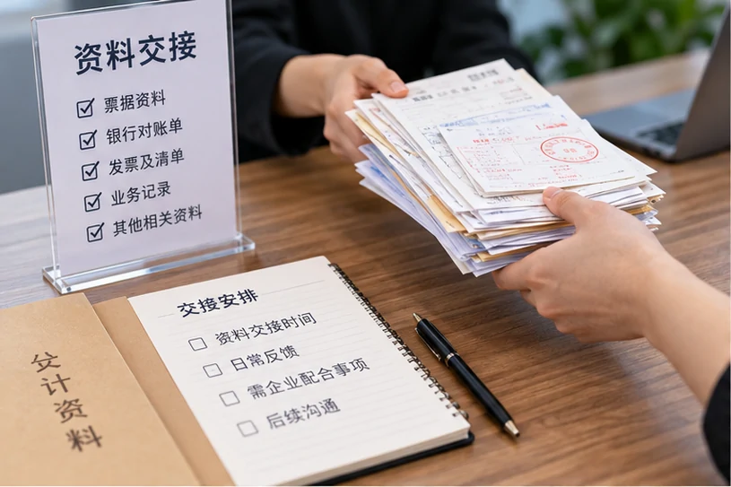 整理企业票据与日常账务资料的服务场景示意