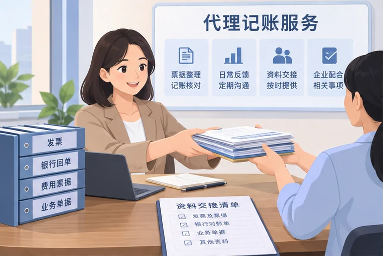 整理企业票据与日常账务资料的服务场景示意