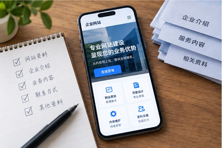 企业网站展示业务与服务信息的场景示意