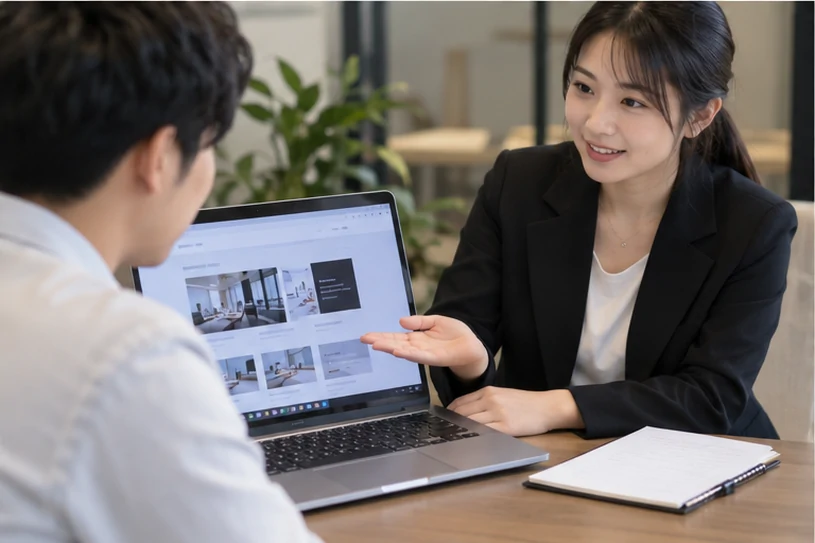 企业网站展示业务与服务信息的场景示意