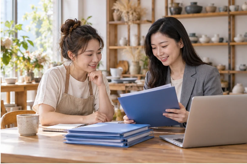 整理企业票据与日常账务资料的服务场景示意