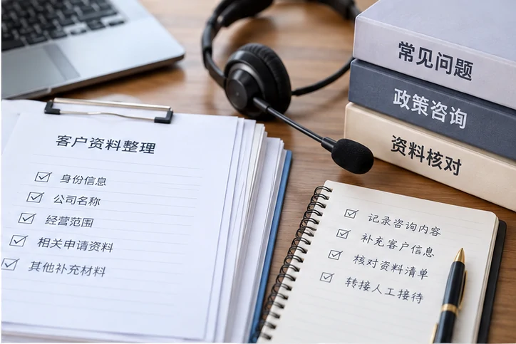 在线客服接待与咨询整理的服务场景示意