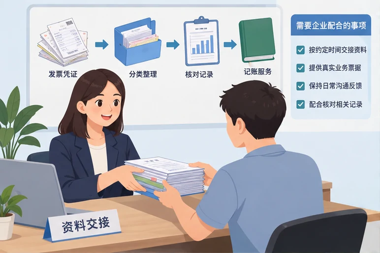 整理企业票据与日常账务资料的服务场景示意