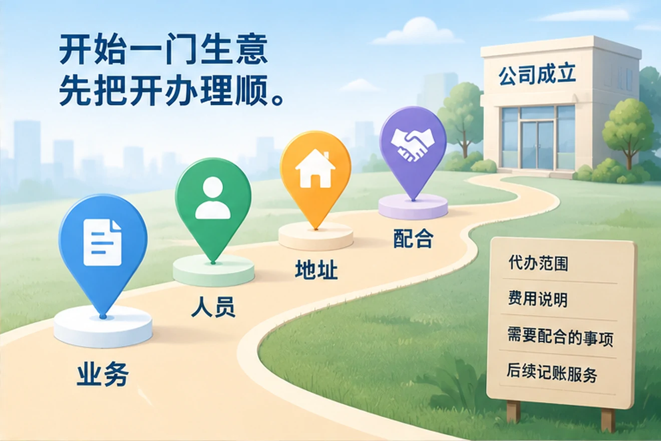 创业者一起整理开办计划的服务场景示意