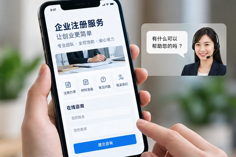 企业网站展示业务与服务信息的场景示意