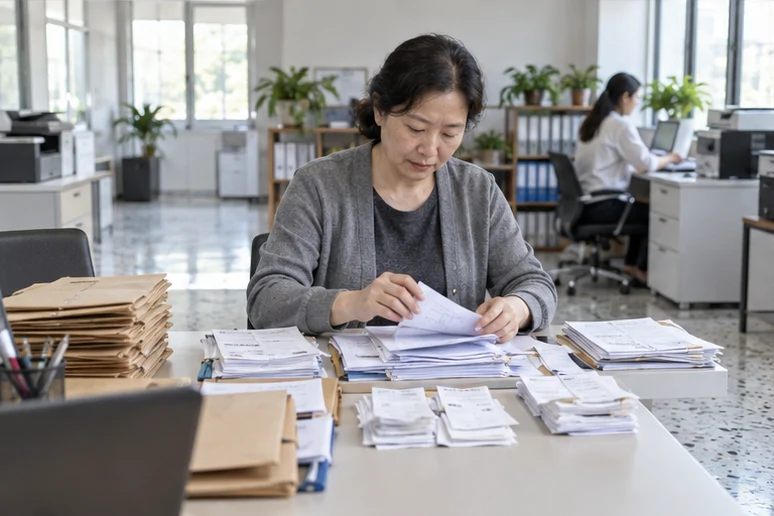 整理企业票据与日常账务资料的服务场景示意