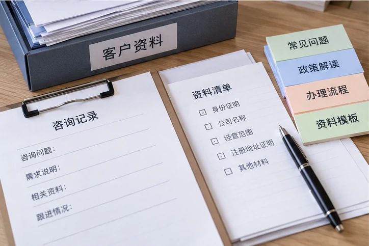 在线客服接待与咨询整理的服务场景示意