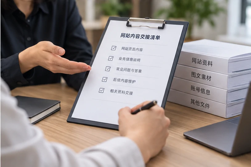 企业网站展示业务与服务信息的场景示意