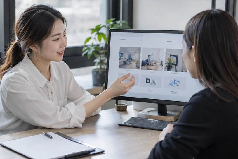 企业网站展示业务与服务信息的场景示意
