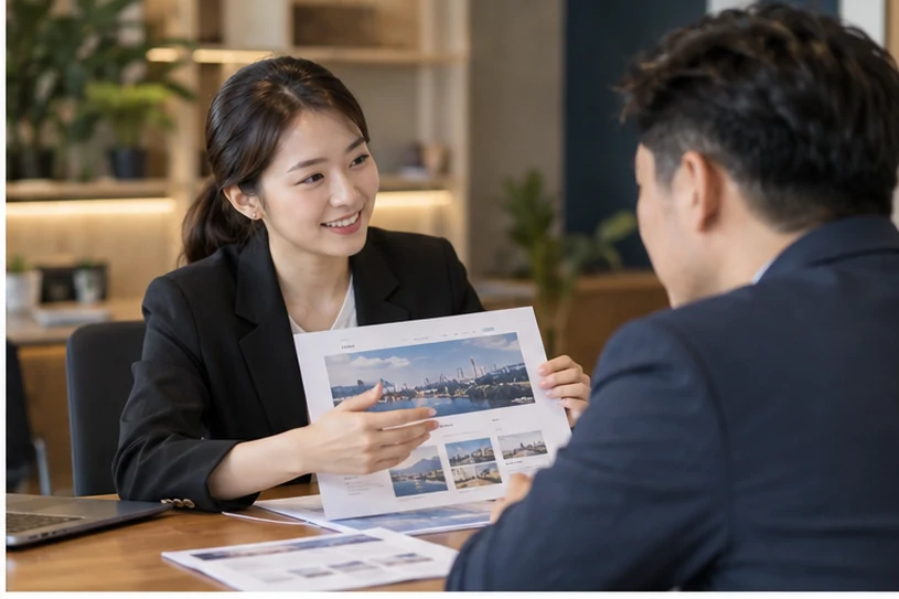 企业网站展示业务与服务信息的场景示意