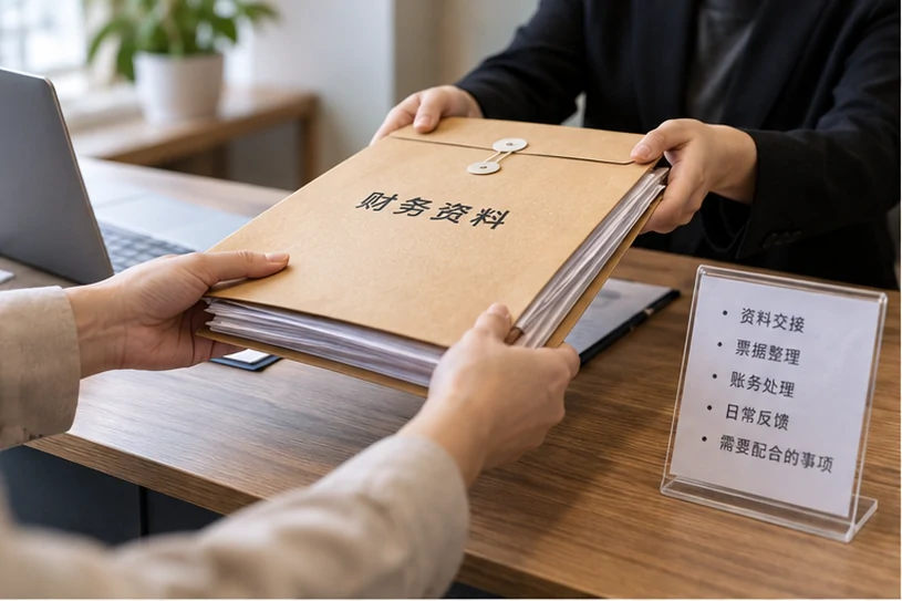整理企业票据与日常账务资料的服务场景示意