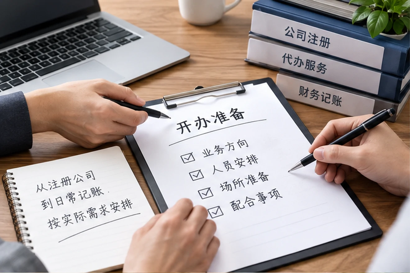 创业者一起整理开办计划的服务场景示意
