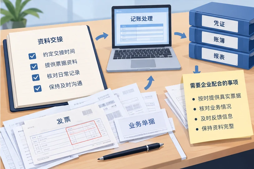 整理企业票据与日常账务资料的服务场景示意