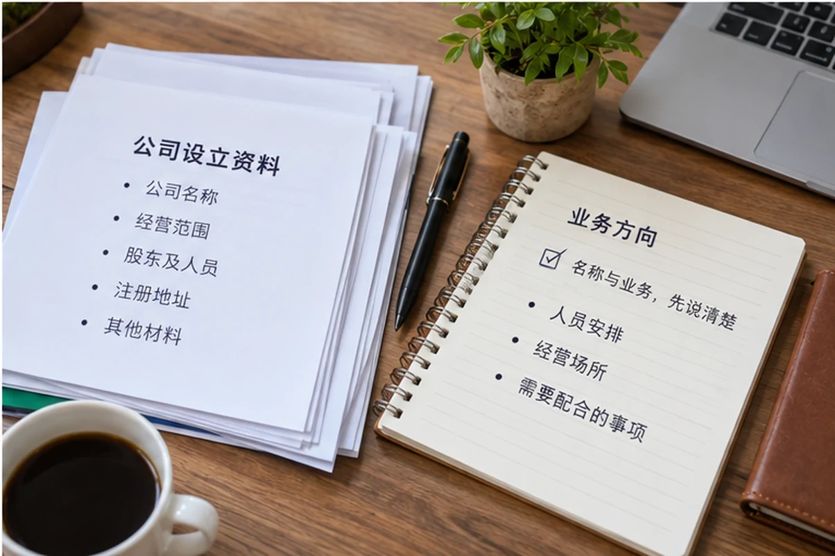 创业者一起整理开办计划的服务场景示意