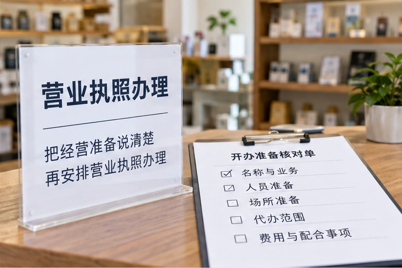 创业者一起整理开办计划的服务场景示意