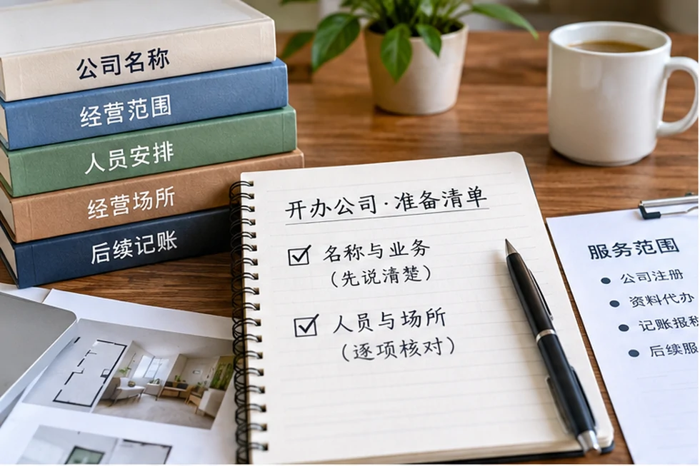 创业者一起整理开办计划的服务场景示意