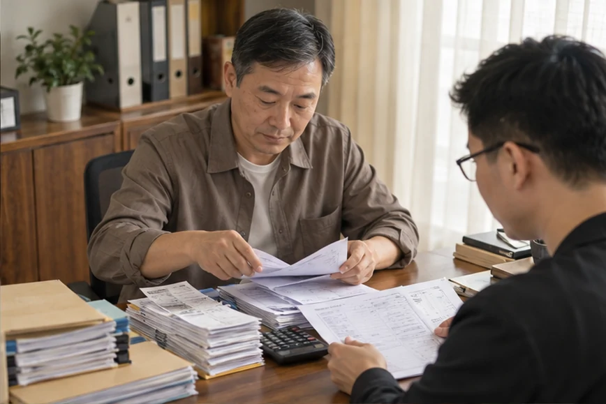 整理企业票据与日常账务资料的服务场景示意