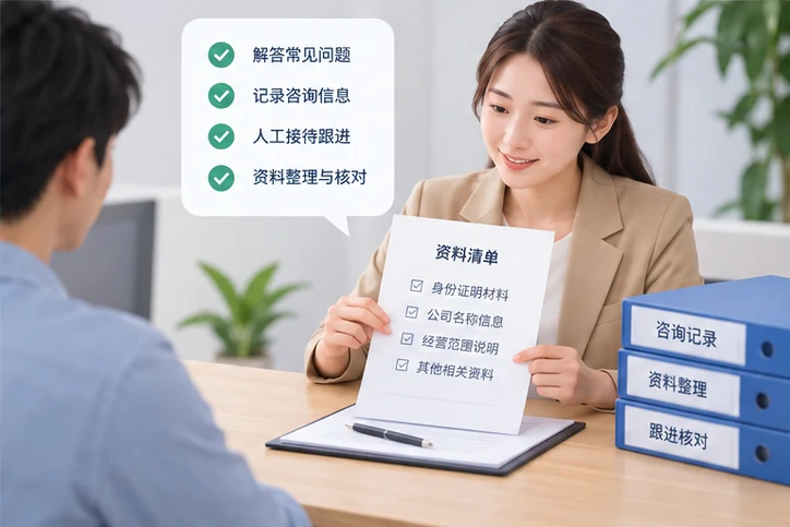 在线客服接待与咨询整理的服务场景示意