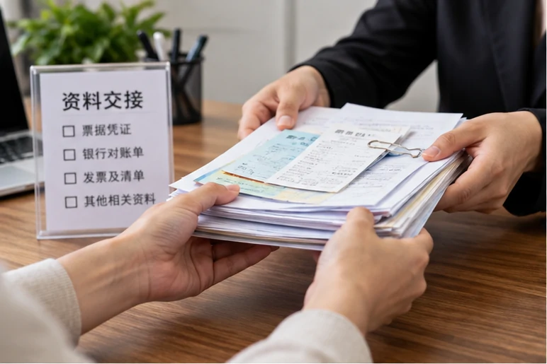 整理企业票据与日常账务资料的服务场景示意