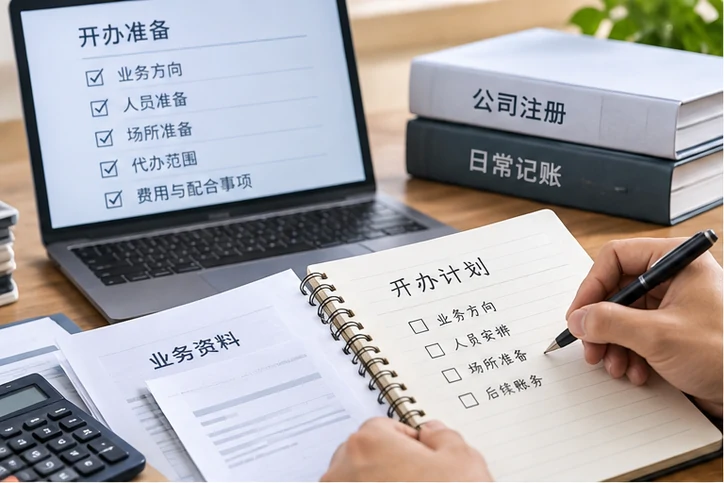 创业者一起整理开办计划的服务场景示意