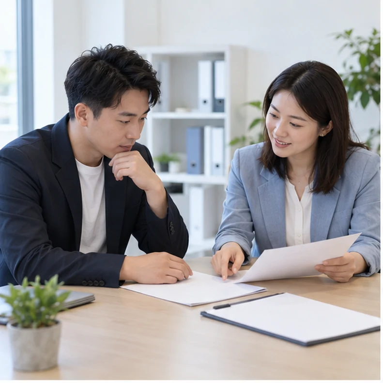 核对注册公司资料与办理事项的服务场景示意