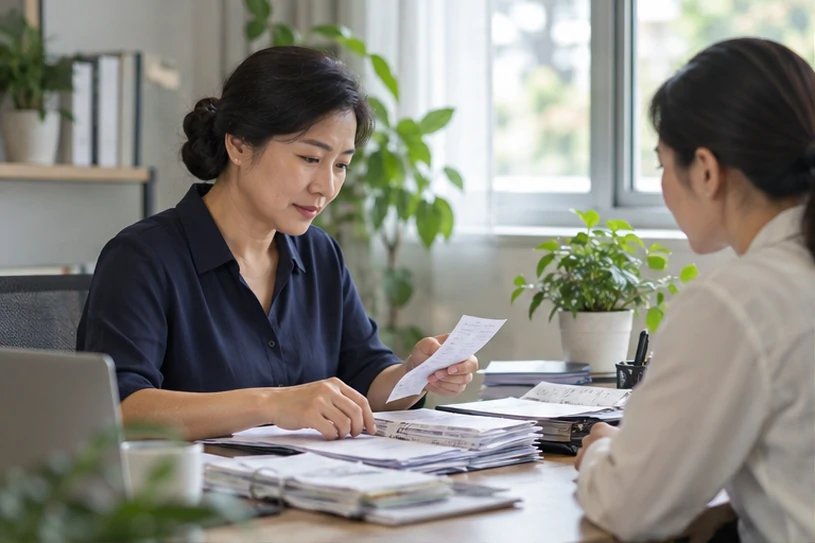 整理企业票据与日常账务资料的服务场景示意