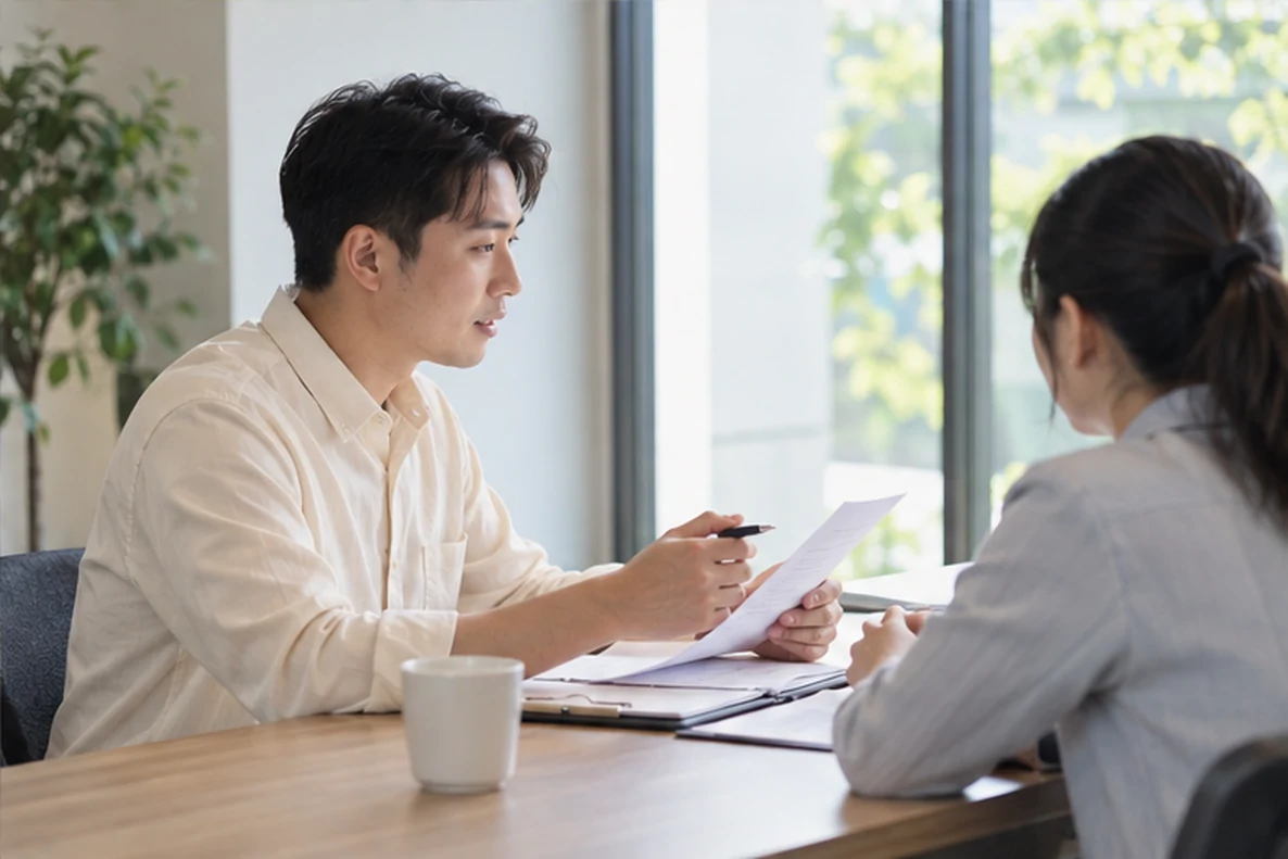 核对注册公司资料与办理事项的服务场景示意