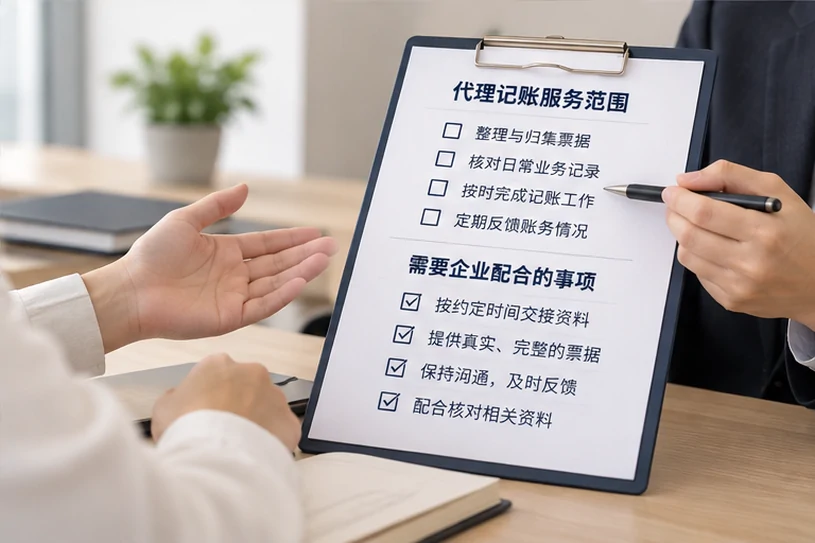 整理企业票据与日常账务资料的服务场景示意