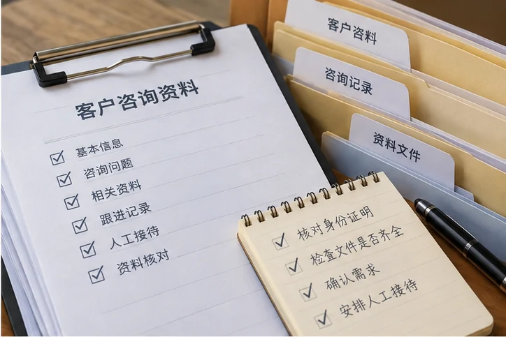 在线客服接待与咨询整理的服务场景示意