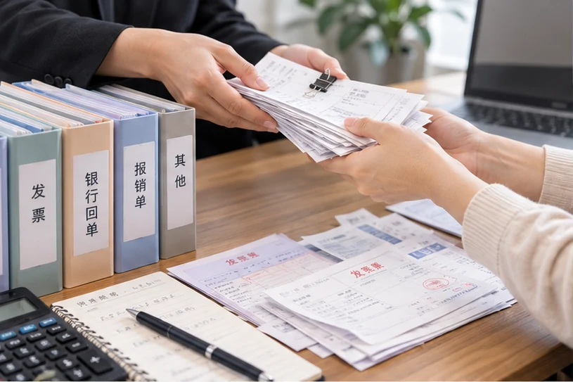 整理企业票据与日常账务资料的服务场景示意