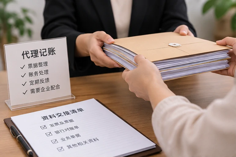 整理企业票据与日常账务资料的服务场景示意