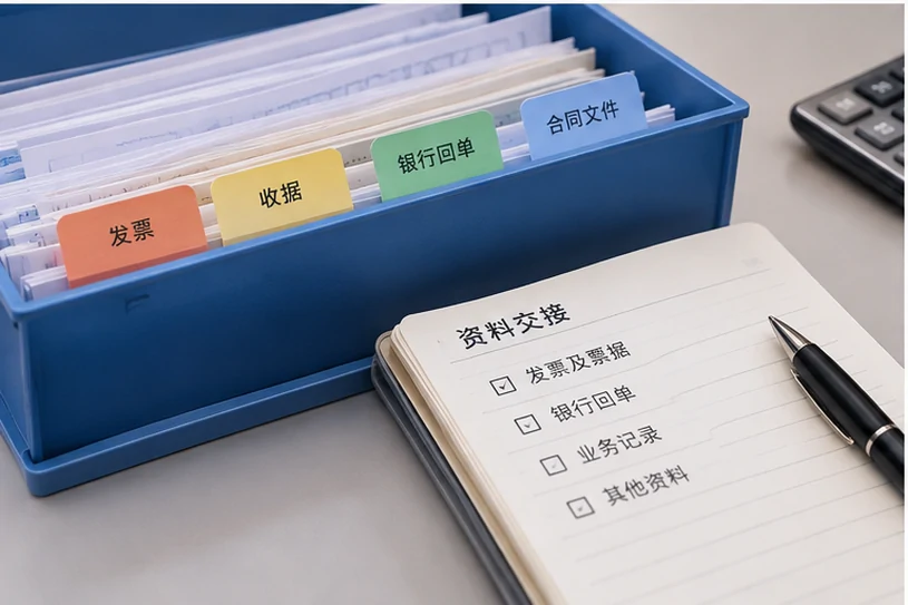 整理企业票据与日常账务资料的服务场景示意