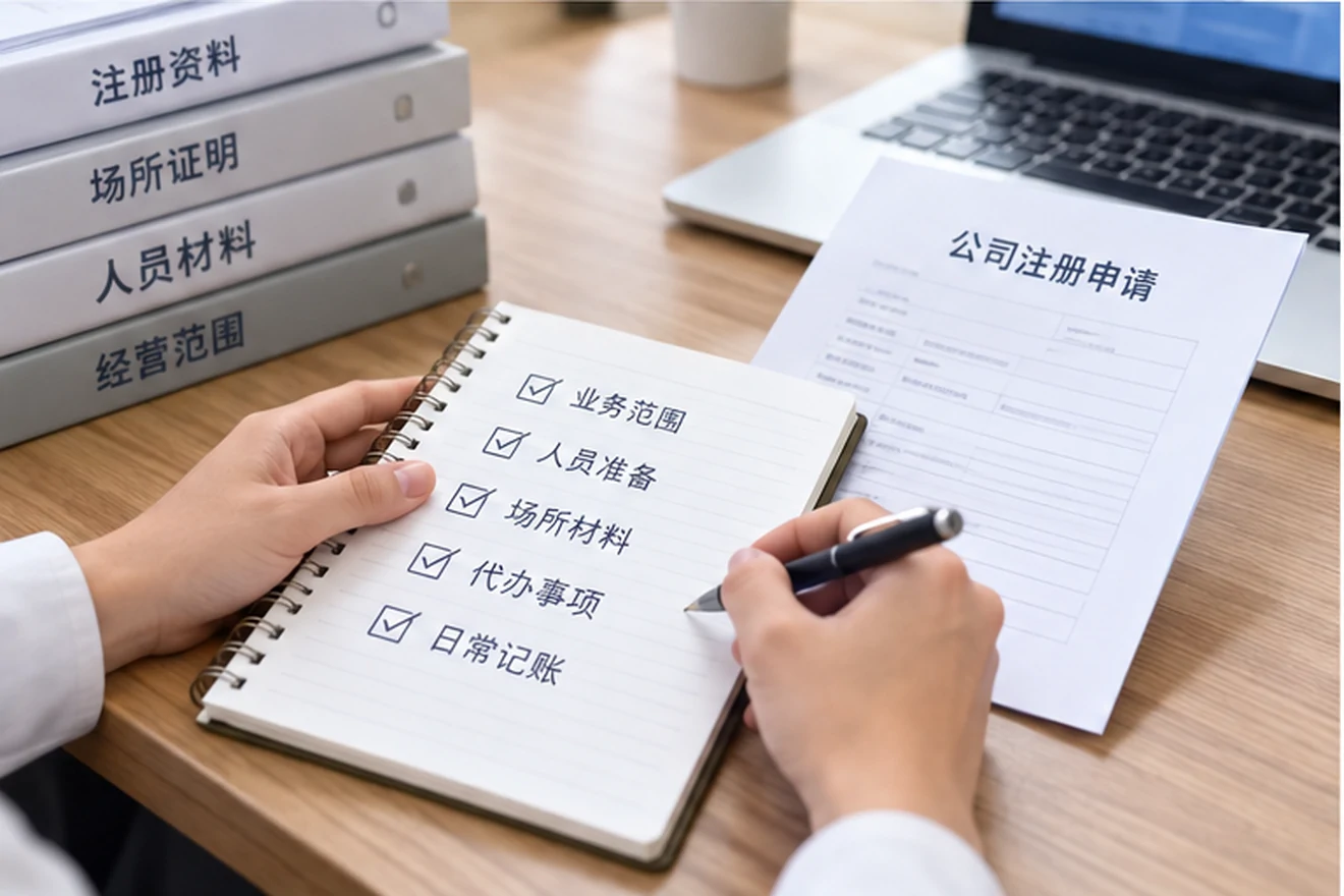 创业者一起整理开办计划的服务场景示意