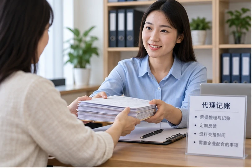 整理企业票据与日常账务资料的服务场景示意