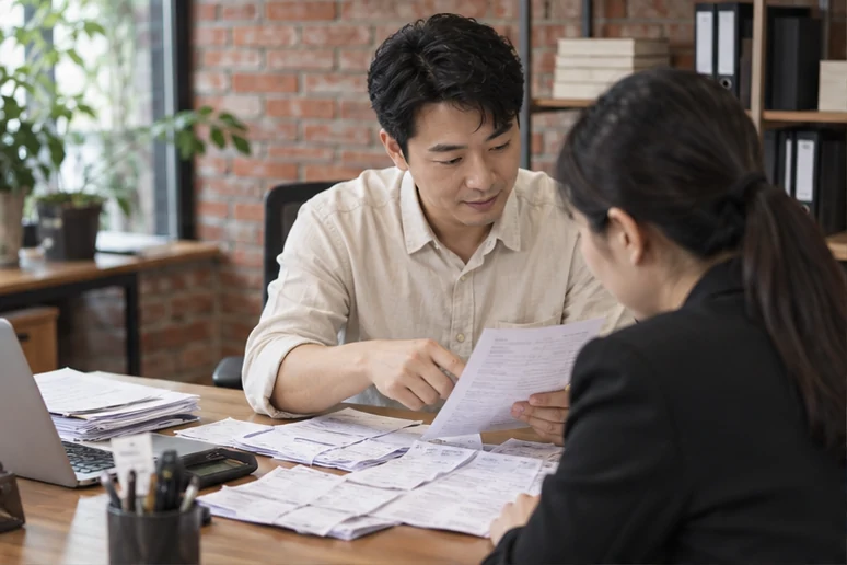 整理企业票据与日常账务资料的服务场景示意