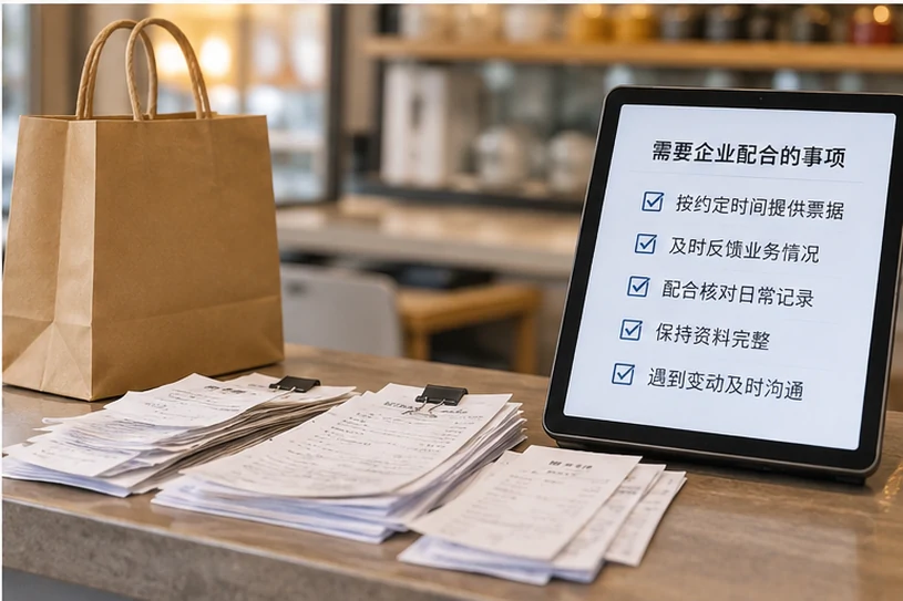 整理企业票据与日常账务资料的服务场景示意
