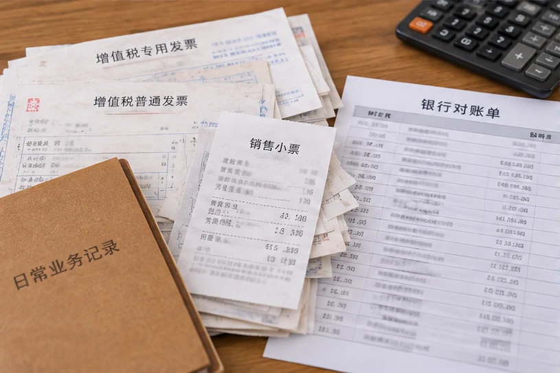 整理企业票据与日常账务资料的服务场景示意
