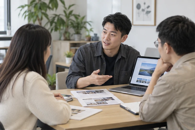 企业网站展示业务与服务信息的场景示意