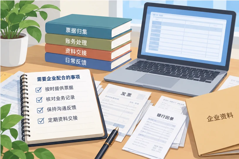 整理企业票据与日常账务资料的服务场景示意