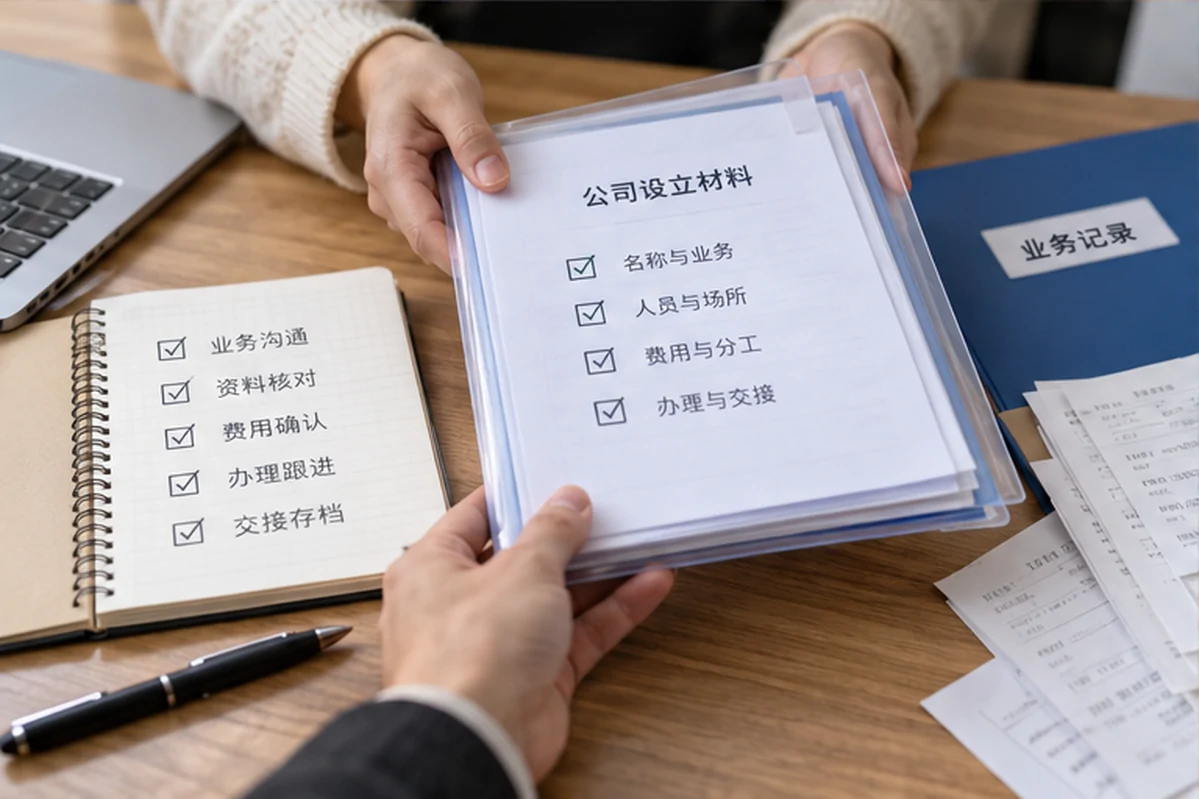 创业者一起整理开办计划的服务场景示意
