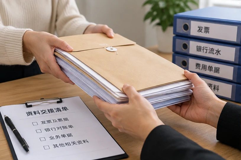 整理企业票据与日常账务资料的服务场景示意